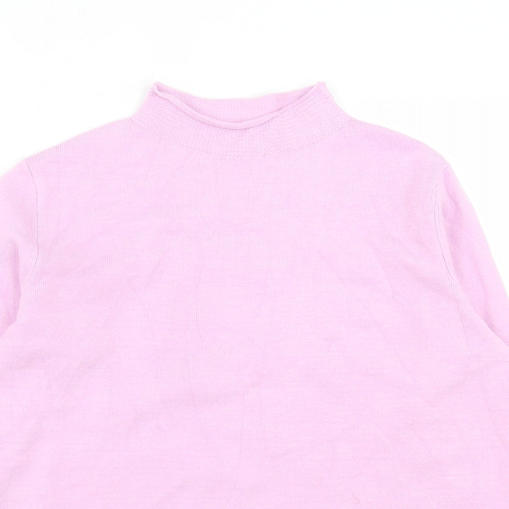 Marks and Spencer Womens Purple High Neck Viscose Pullover Jumper Size 10