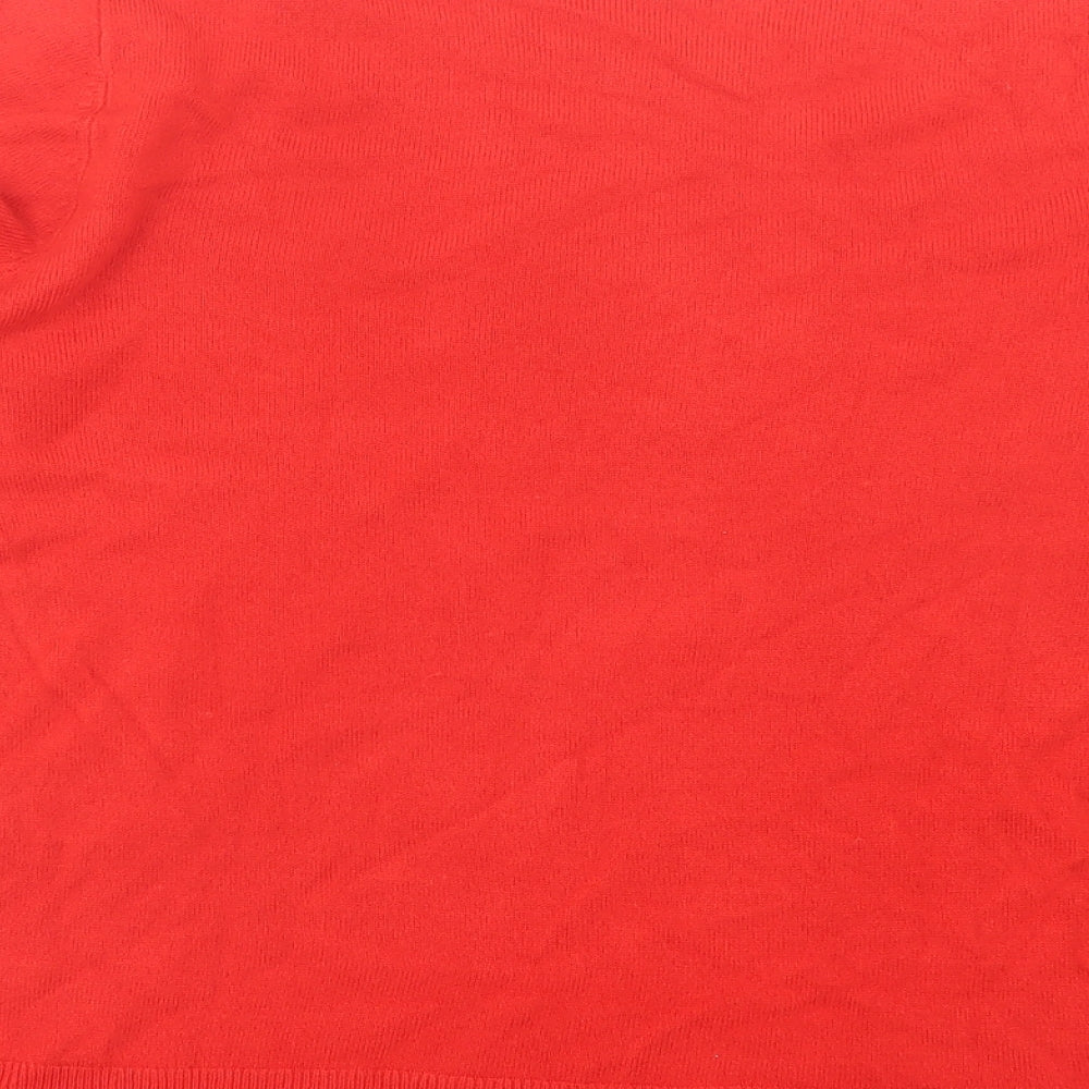 Marks and Spencer Womens Red Crew Neck Acrylic Pullover Jumper Size 16
