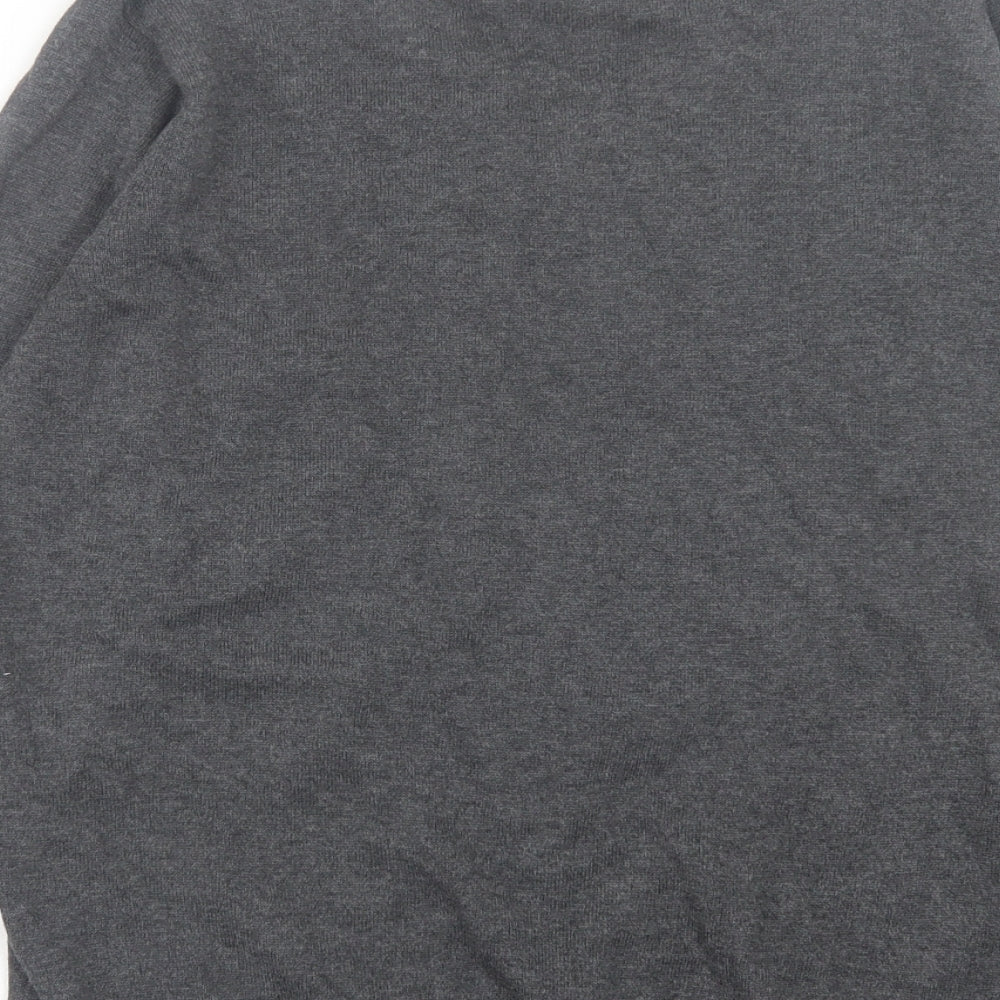 Marks and Spencer Boys Grey V-Neck Cotton Pullover Jumper Size 13-14 Years Pullover - School Wear