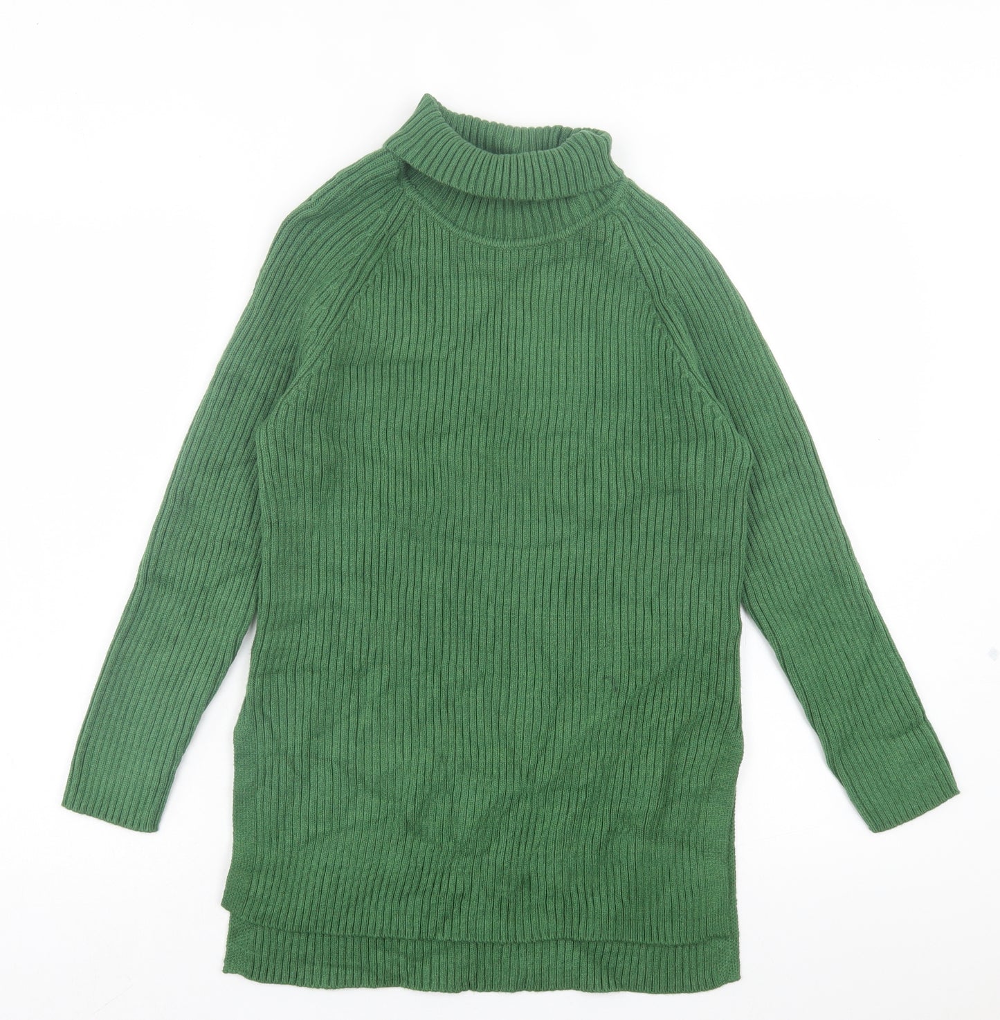 Marks and Spencer Womens Green Roll Neck Viscose Pullover Jumper Size S