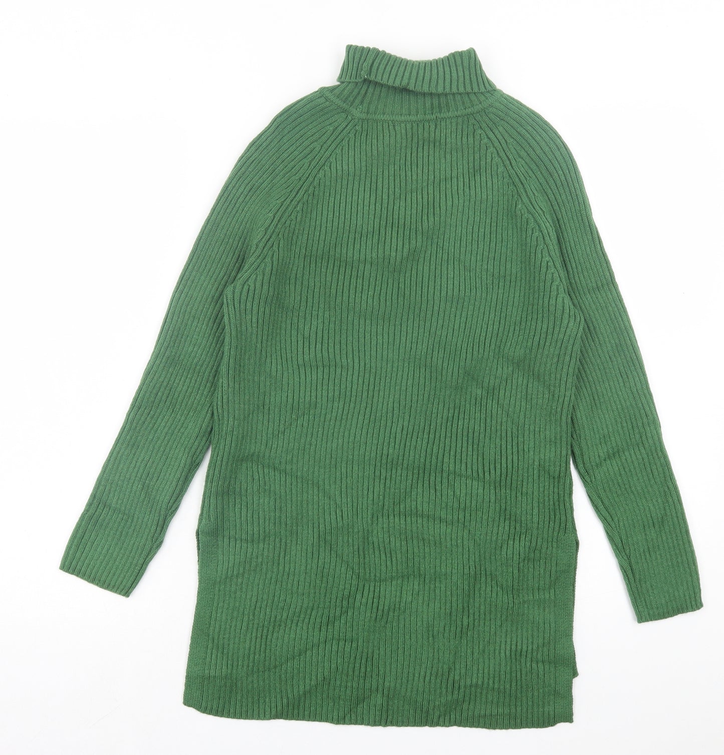 Marks and Spencer Womens Green Roll Neck Viscose Pullover Jumper Size S
