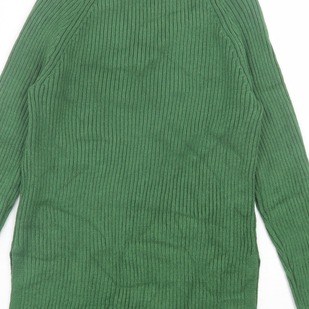 Marks and Spencer Womens Green Roll Neck Viscose Pullover Jumper Size S