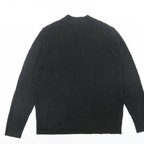 Marks and Spencer Womens Black V-Neck Acrylic Cardigan Jumper Size M