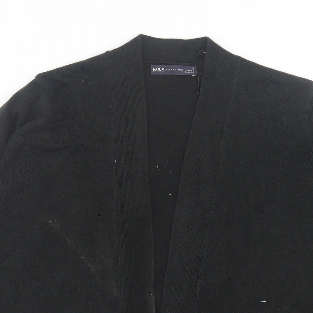 Marks and Spencer Womens Black V-Neck Acrylic Cardigan Jumper Size M