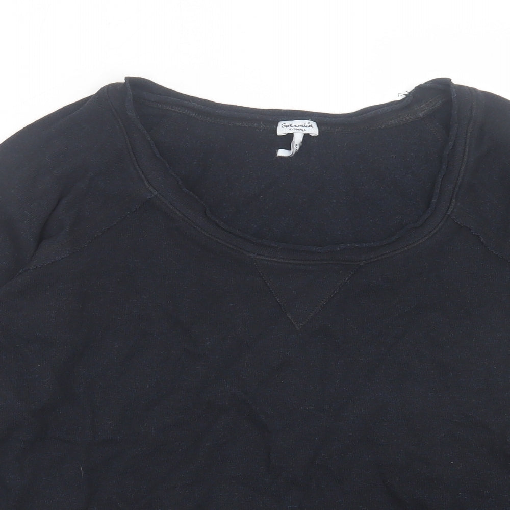 Splendid Womens Blue Scoop Neck Cotton Pullover Jumper Size XS