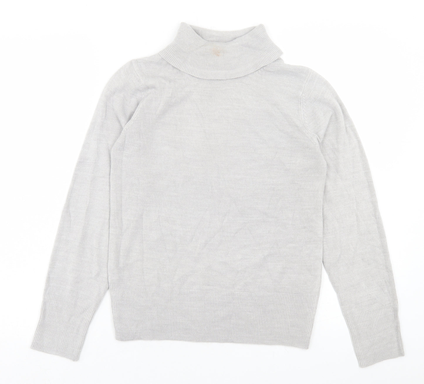 Marks and Spencer Womens Grey Roll Neck Acrylic Pullover Jumper Size 8