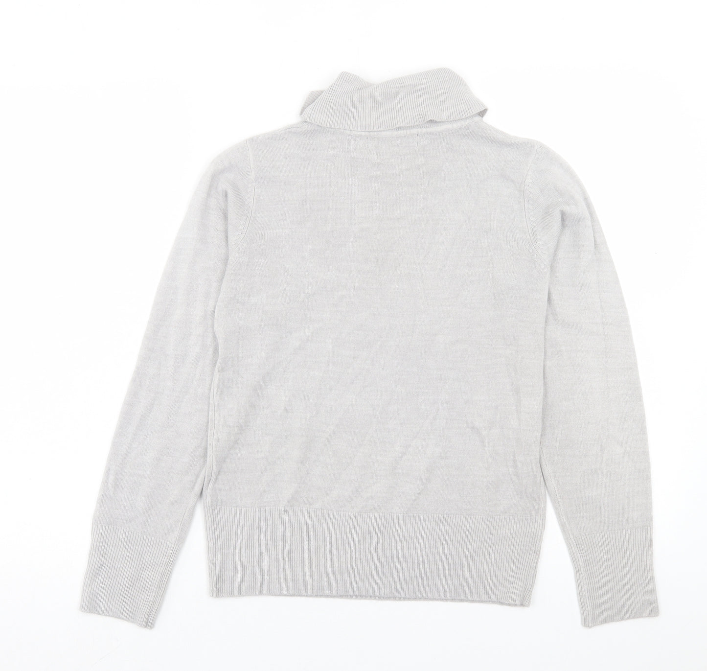 Marks and Spencer Womens Grey Roll Neck Acrylic Pullover Jumper Size 8