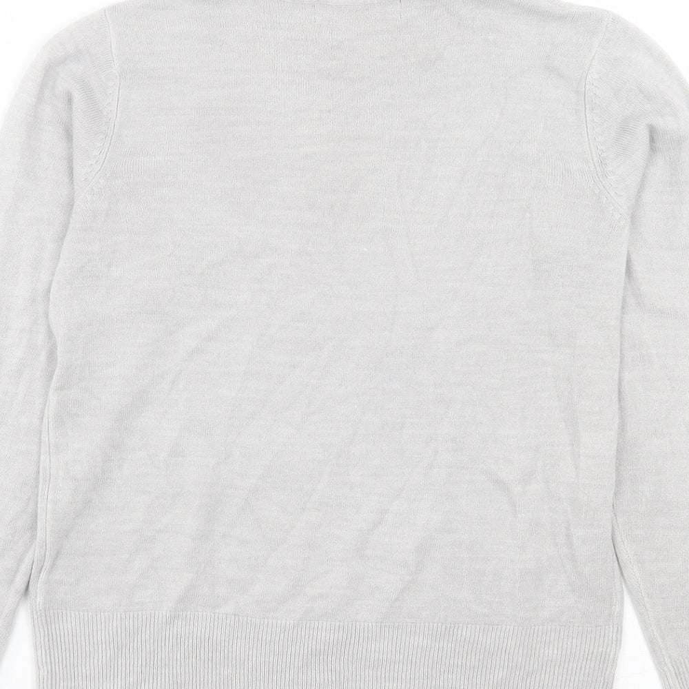 Marks and Spencer Womens Grey Roll Neck Acrylic Pullover Jumper Size 8