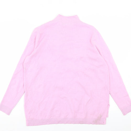 Marks and Spencer Womens Purple High Neck Viscose Pullover Jumper Size 14