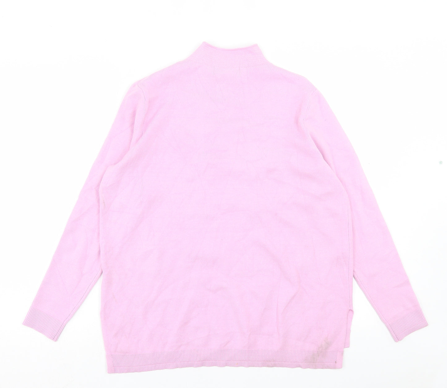 Marks and Spencer Womens Purple High Neck Viscose Pullover Jumper Size 14