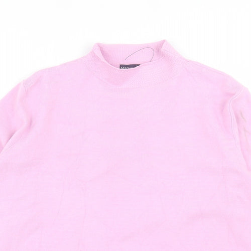 Marks and Spencer Womens Purple High Neck Viscose Pullover Jumper Size 14