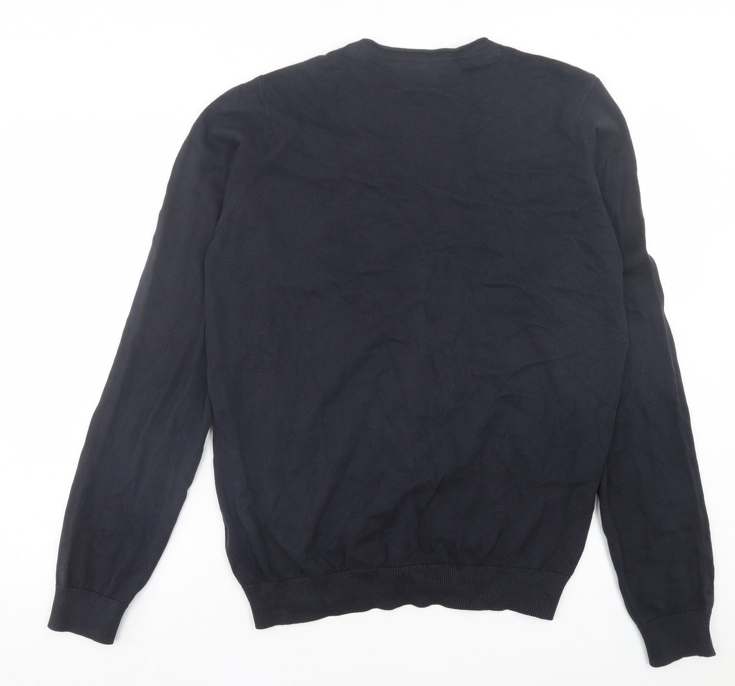Marks and Spencer Girls Blue V-Neck Cotton Cardigan Jumper Size 16 Years Button - School Wear