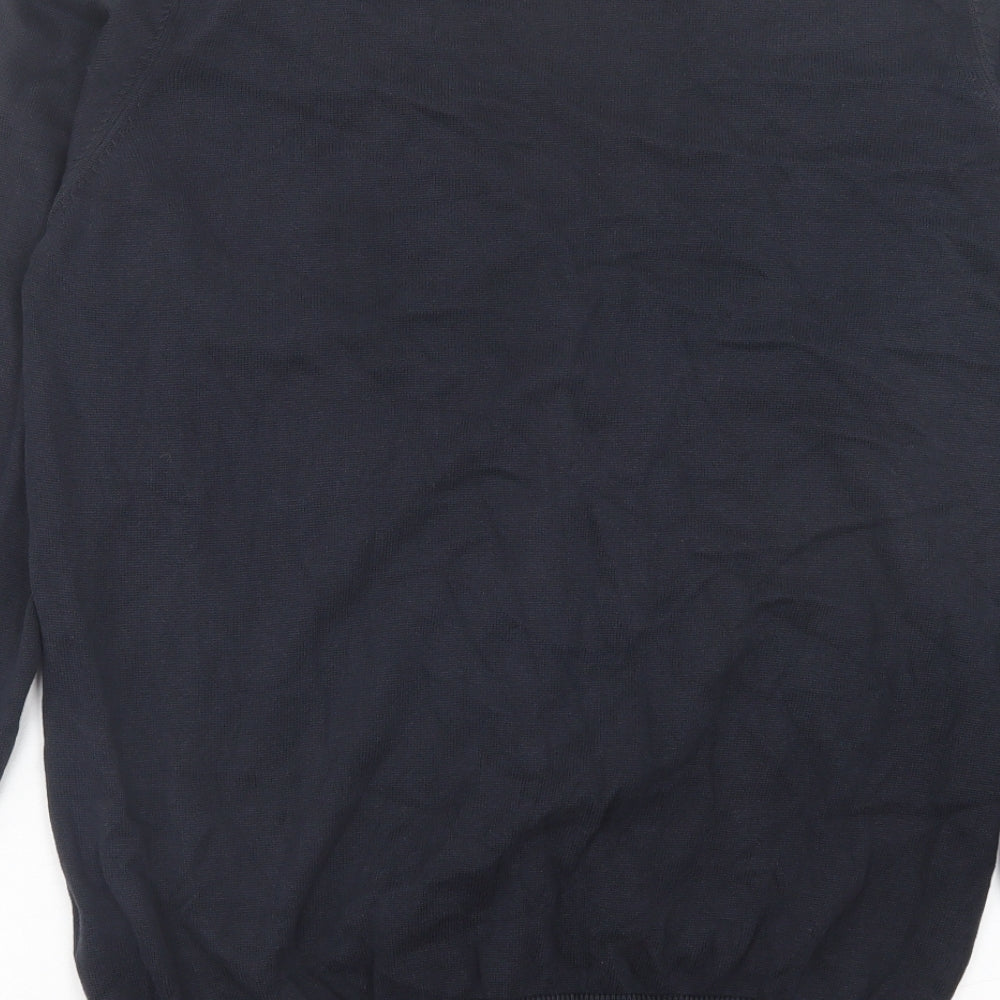 Marks and Spencer Girls Blue V-Neck Cotton Cardigan Jumper Size 16 Years Button - School Wear