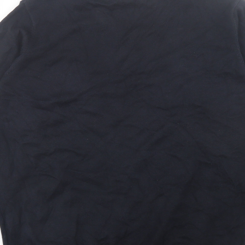 Marks and Spencer Boys Black V-Neck Cotton Pullover Jumper Size 14-15 Years Pullover - School Wear