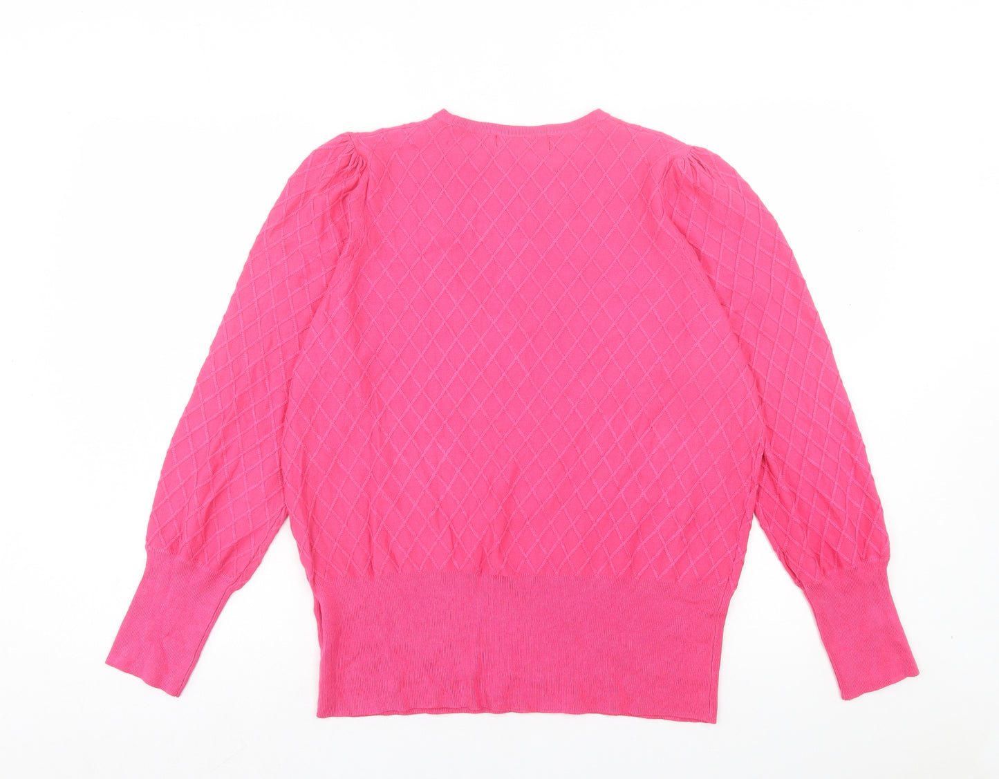 Marks and Spencer Womens Pink Crew Neck Viscose Pullover Jumper Size 16