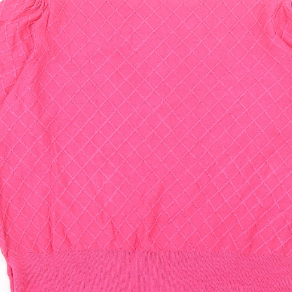 Marks and Spencer Womens Pink Crew Neck Viscose Pullover Jumper Size 16