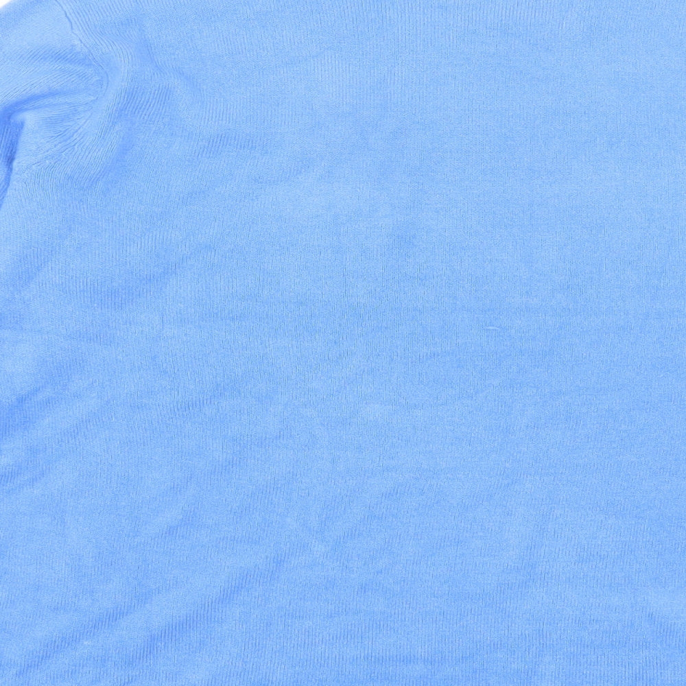 Marks and Spencer Womens Blue Crew Neck Acrylic Pullover Jumper Size 12