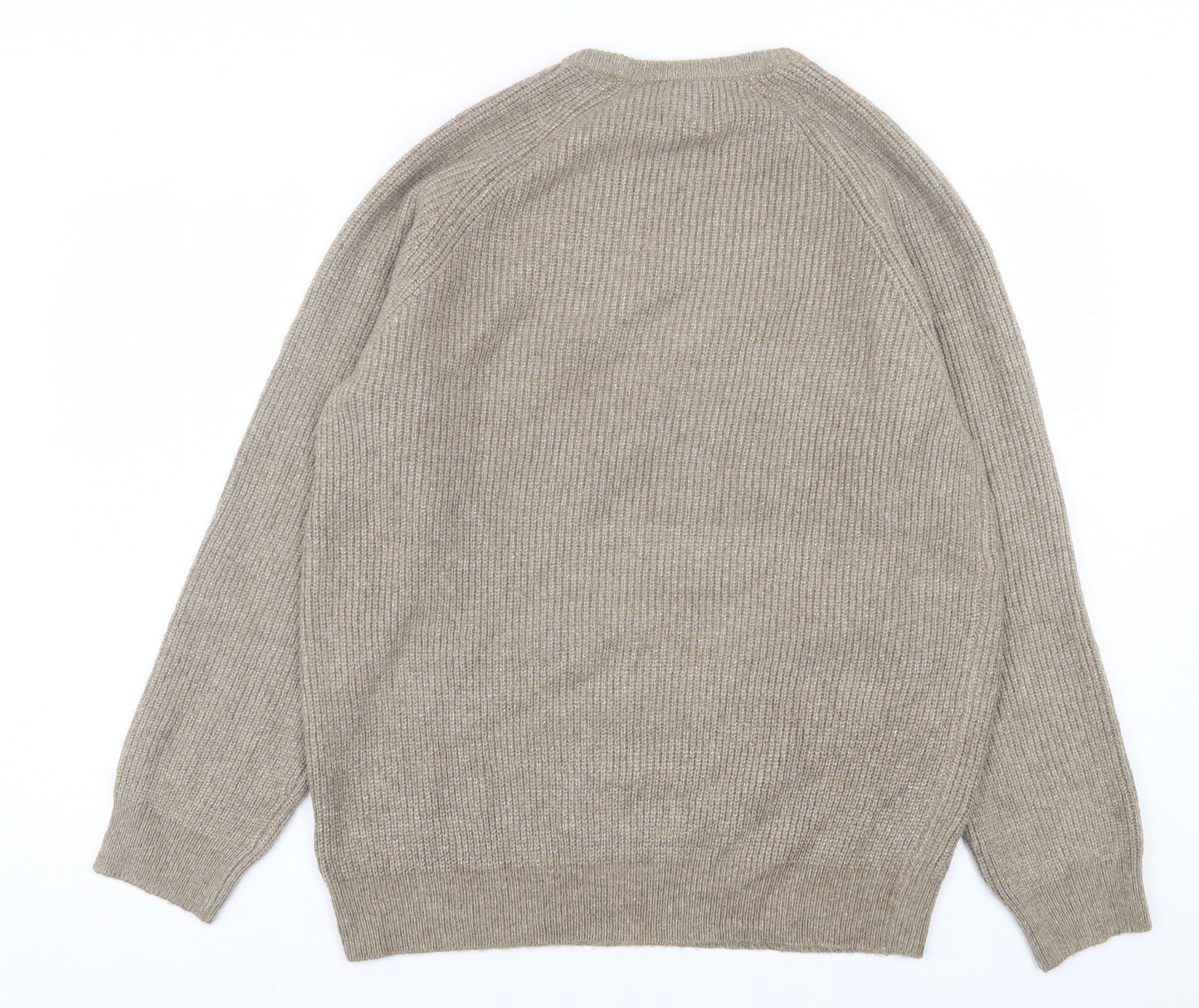 Marks and Spencer Mens Brown Crew Neck Polyamide Pullover Jumper Size L