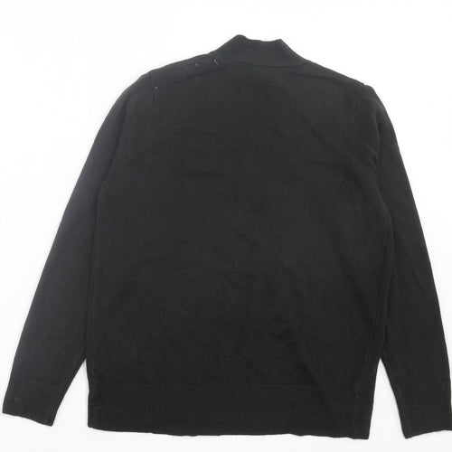 Marks and Spencer Womens Black V-Neck Acrylic Cardigan Jumper Size M