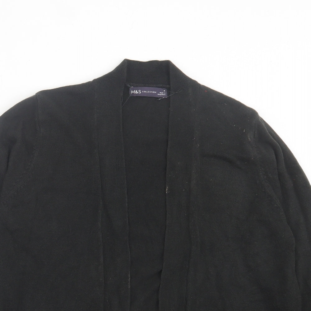 Marks and Spencer Womens Black V-Neck Acrylic Cardigan Jumper Size M