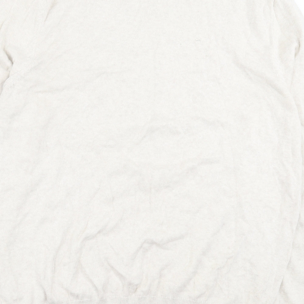 Marks and Spencer Mens Beige V-Neck Cotton Pullover Jumper Size 3XL