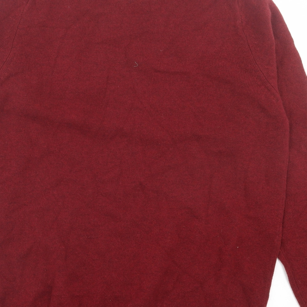 Marks and Spencer Mens Red Crew Neck Wool Pullover Jumper Size XL