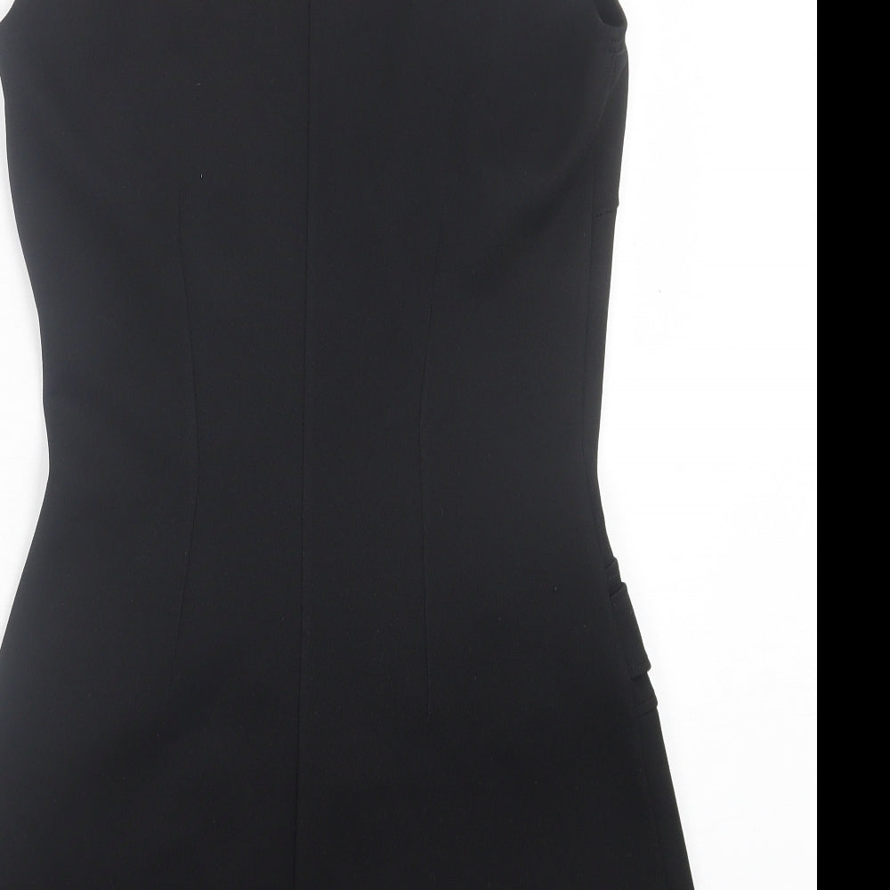 Morgan de Toi Womens Black Polyester A-Line Size L Boat Neck Pullover