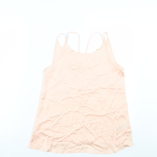 Marks and Spencer Womens Pink Polyester Basic Tank Size 8 Scoop Neck