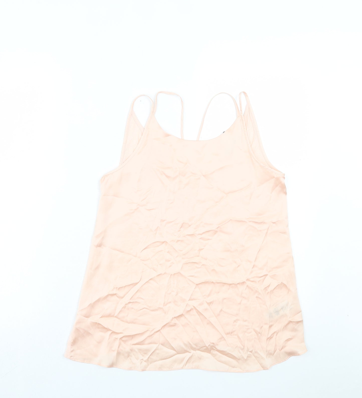 Marks and Spencer Womens Pink Polyester Basic Tank Size 8 Scoop Neck