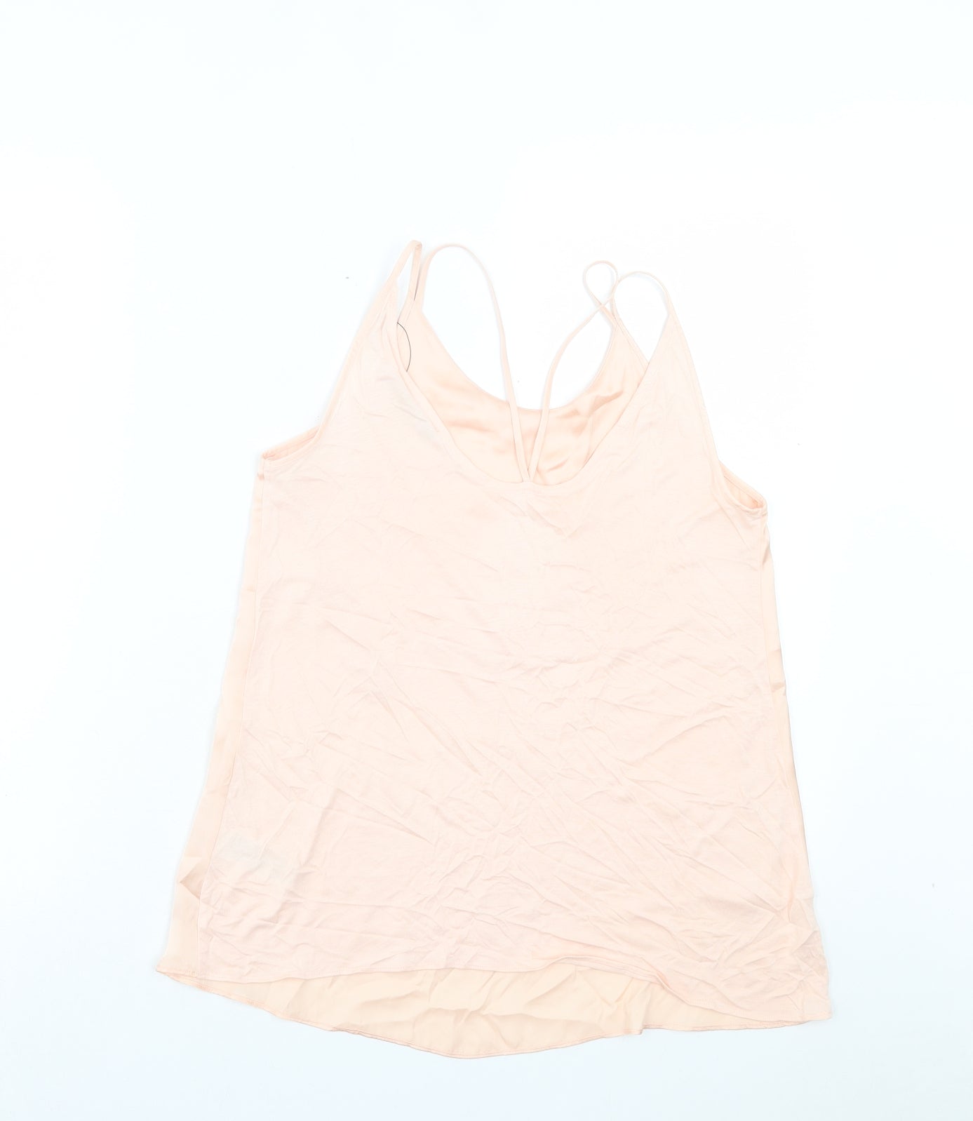 Marks and Spencer Womens Pink Polyester Basic Tank Size 8 Scoop Neck