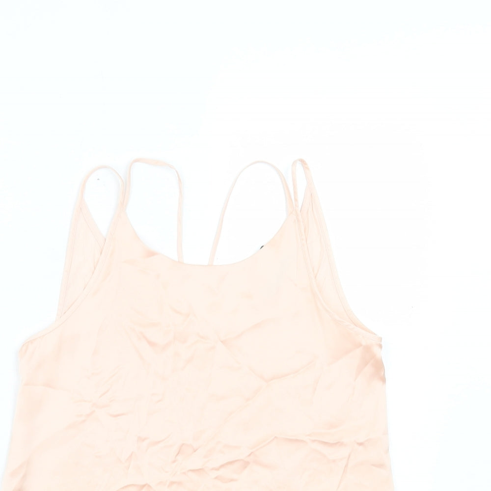 Marks and Spencer Womens Pink Polyester Basic Tank Size 8 Scoop Neck