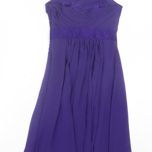 Coast Womens Purple Polyester A-Line Size 8 Sweetheart Zip