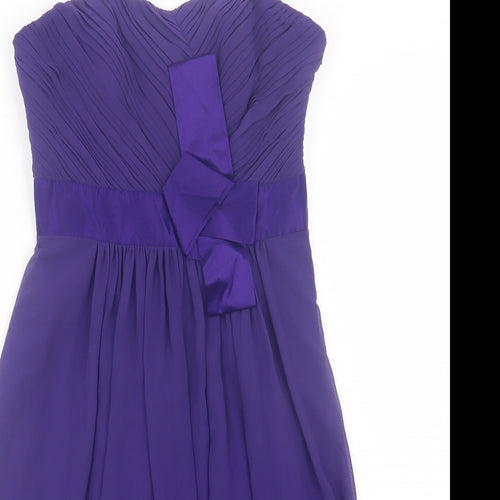 Coast Womens Purple Polyester A-Line Size 8 Sweetheart Zip