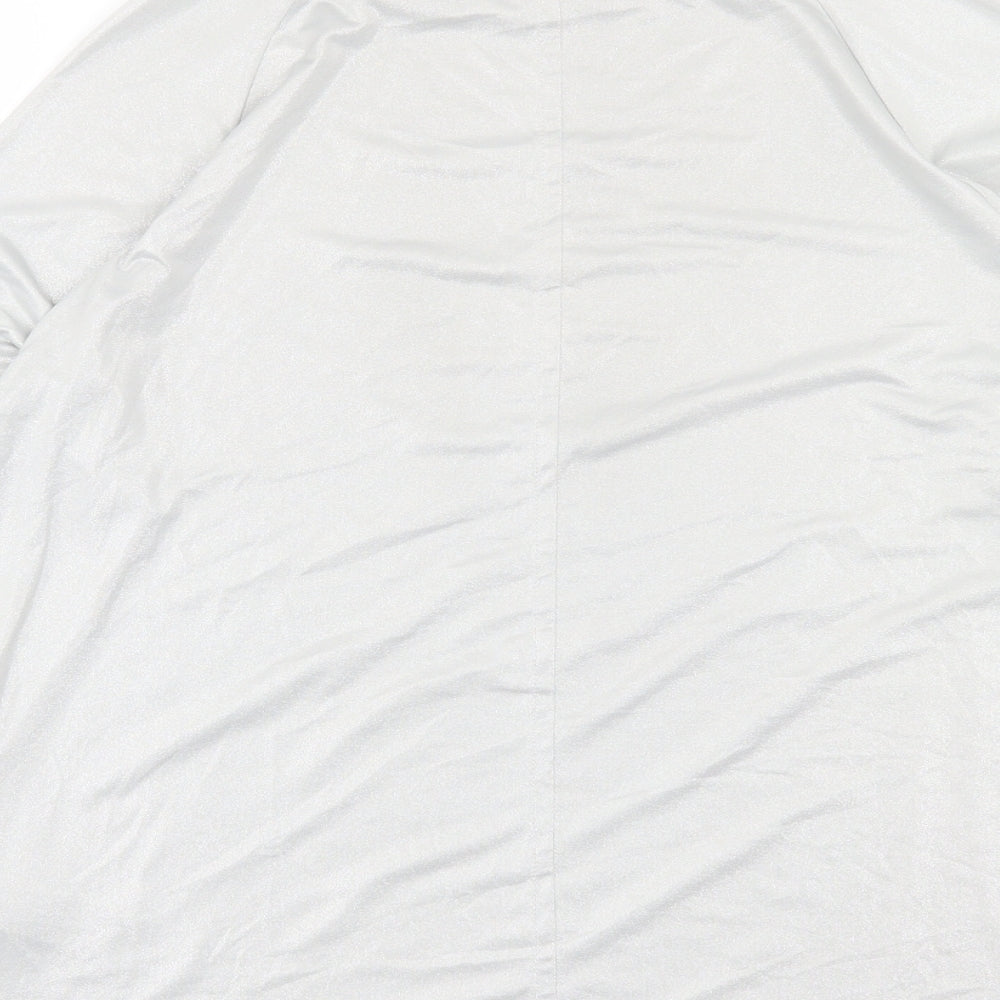 Marks and Spencer Womens Grey Polyester Basic Blouse Size 12 Crew Neck