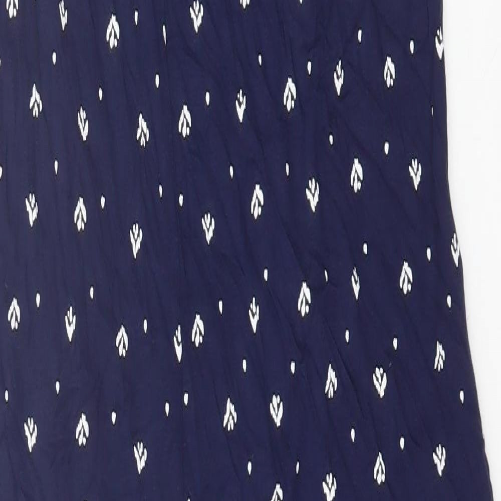Monsoon Womens Blue Geometric Viscose Jumpsuit One-Piece Size M Pullover