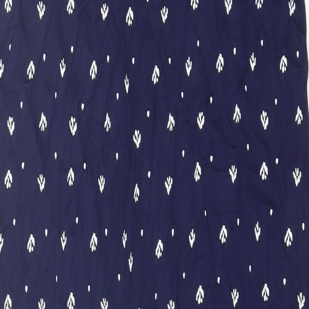 Monsoon Womens Blue Geometric Viscose Jumpsuit One-Piece Size M Pullover