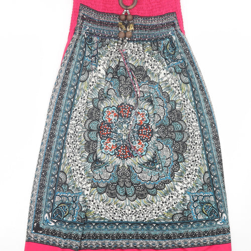 FRA-ITA Womens Pink Paisley Polyester A-Line Size S Off the Shoulder Pullover