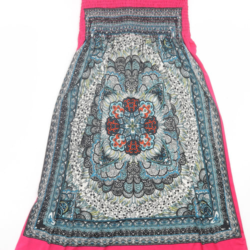 FRA-ITA Womens Pink Paisley Polyester A-Line Size S Off the Shoulder Pullover