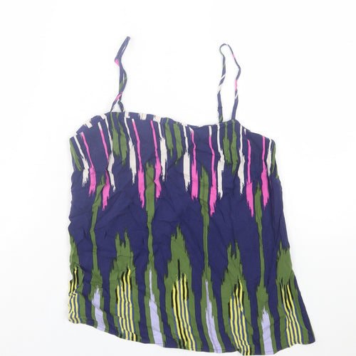 Warehouse Womens Multicoloured Geometric Viscose Camisole Tank Size 8 Scoop Neck