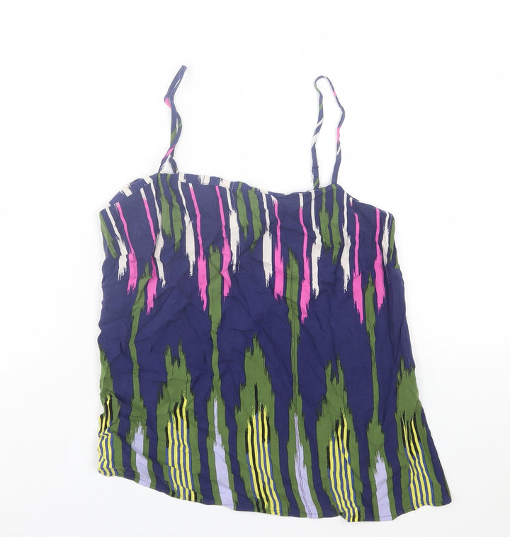 Warehouse Womens Multicoloured Geometric Viscose Camisole Tank Size 8 Scoop Neck