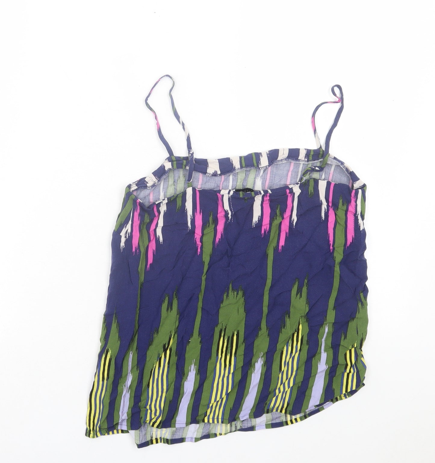Warehouse Womens Multicoloured Geometric Viscose Camisole Tank Size 8 Scoop Neck