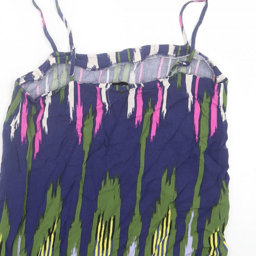Warehouse Womens Multicoloured Geometric Viscose Camisole Tank Size 8 Scoop Neck