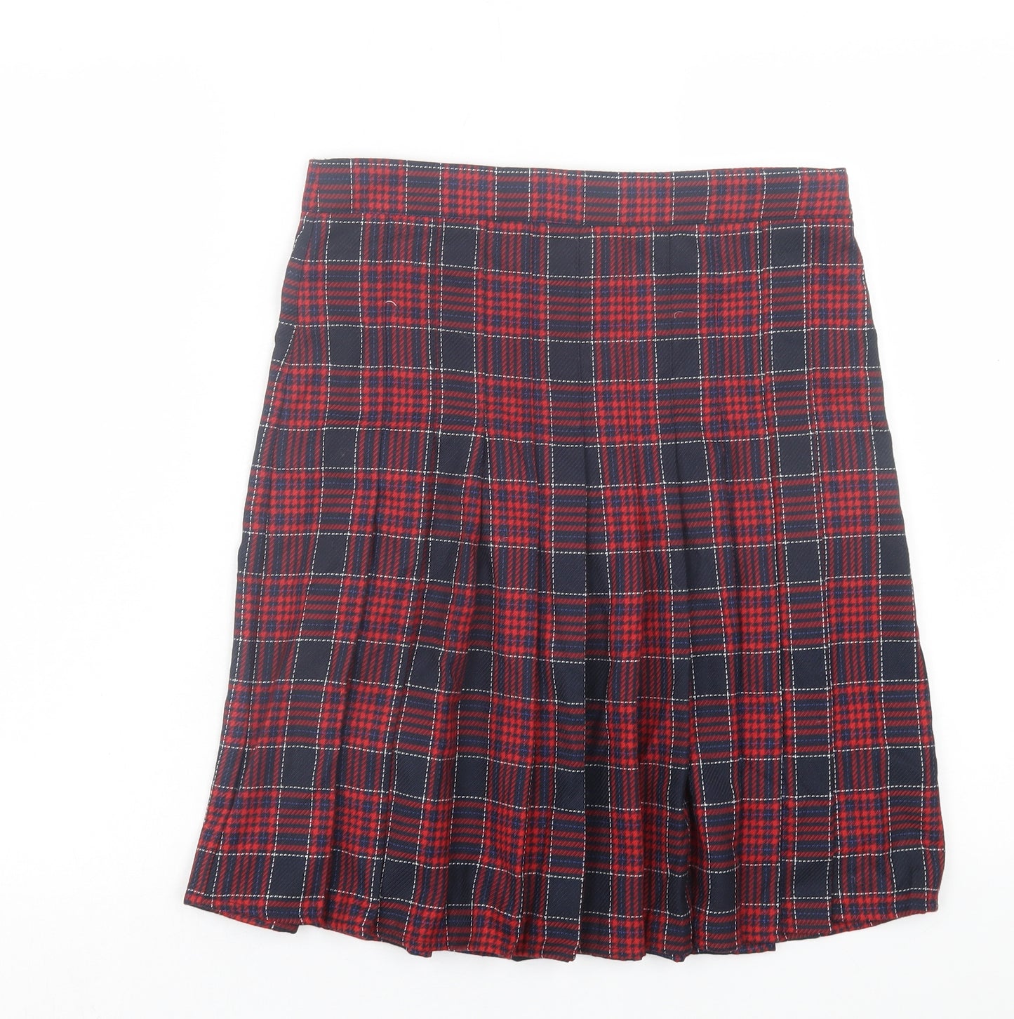 NEXT Womens Red Plaid Polyester A-Line Skirt Size 8 Zip