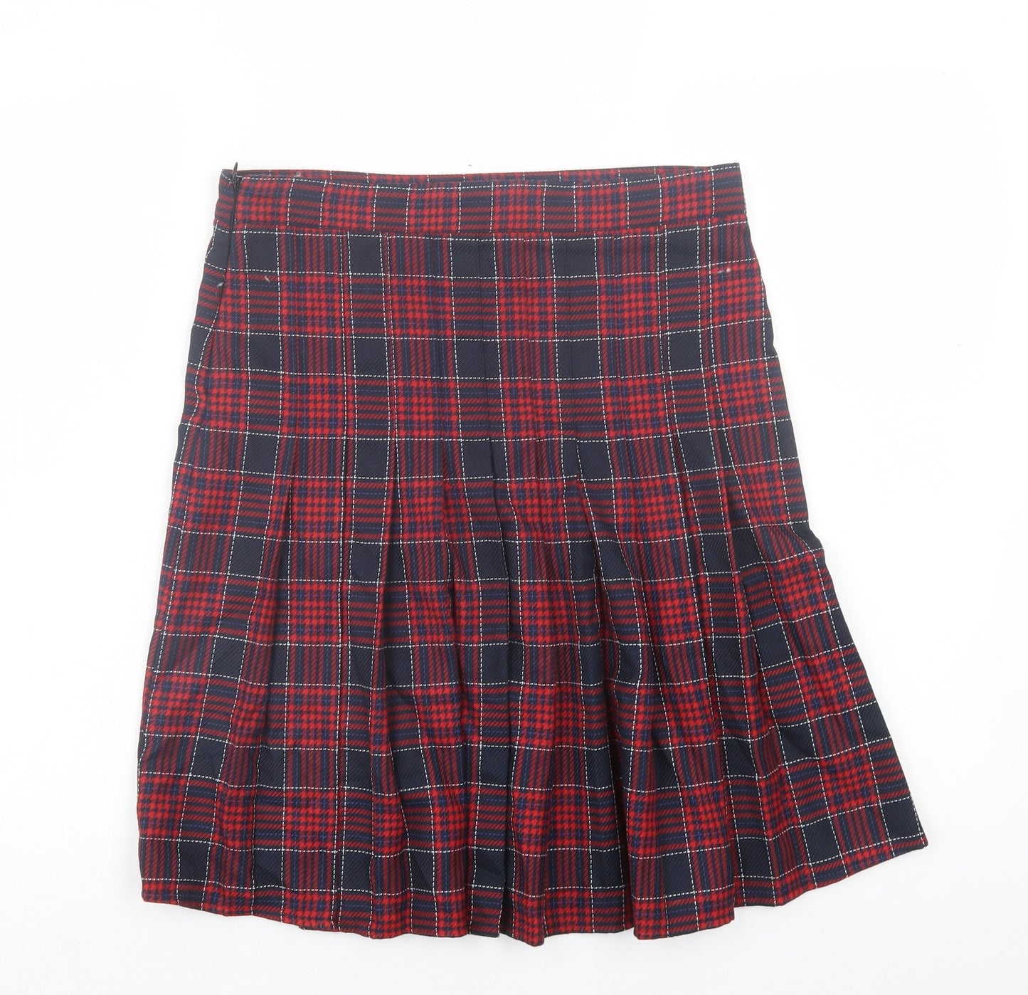 NEXT Womens Red Plaid Polyester A-Line Skirt Size 8 Zip