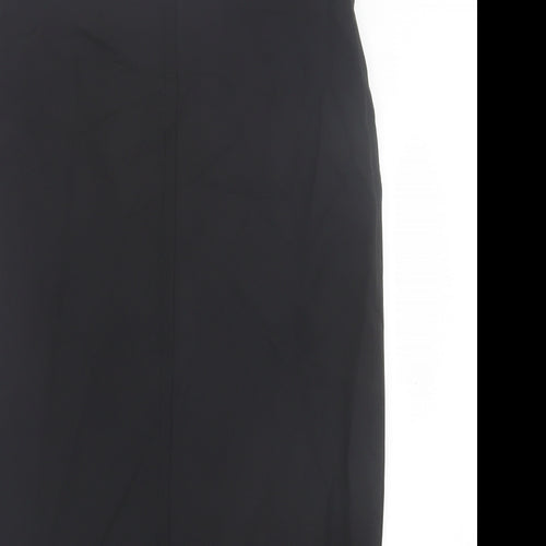 Zara Womens Black Polyamide A-Line Skirt Size L Zip