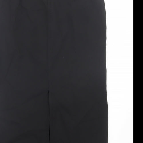 Zara Womens Black Polyamide A-Line Skirt Size L Zip