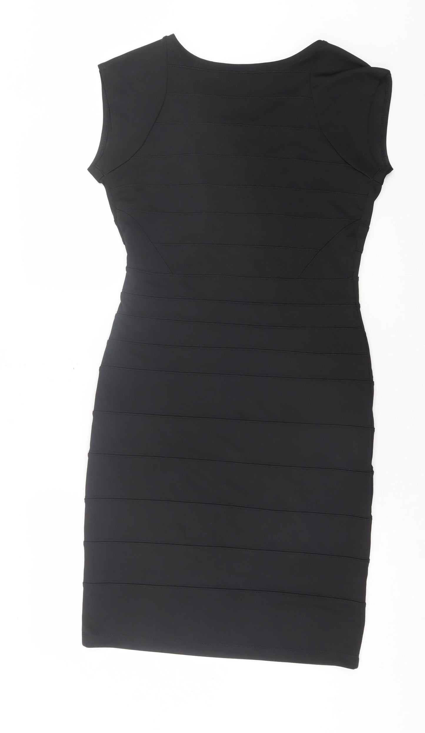 Papaya Womens Black Polyester Bodycon Size 14 V-Neck Pullover