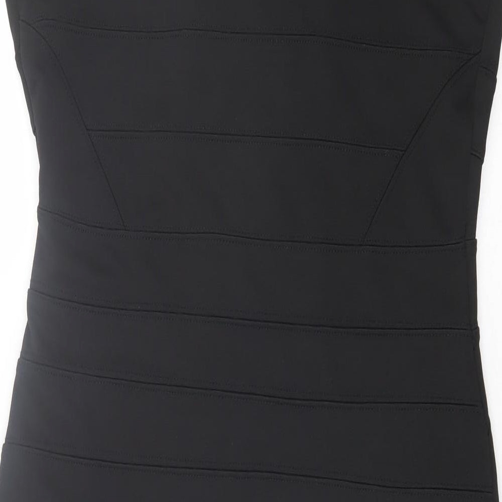 Papaya Womens Black Polyester Bodycon Size 14 V-Neck Pullover