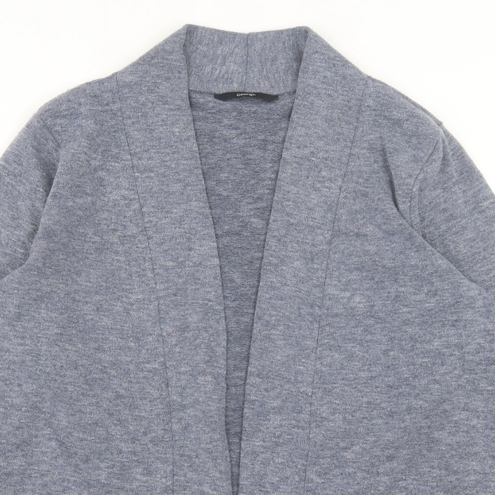 George Womens Blue V-Neck Polyester Cardigan Jumper Size M