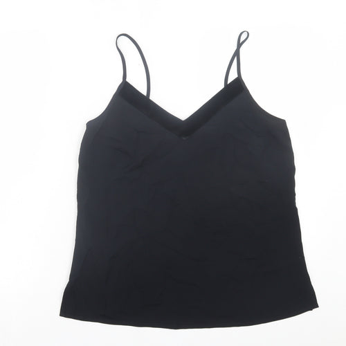Marks and Spencer Womens Black Polyester Basic Tank Size 12 V-Neck
